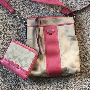 Coach crossbody and matching wristlet
